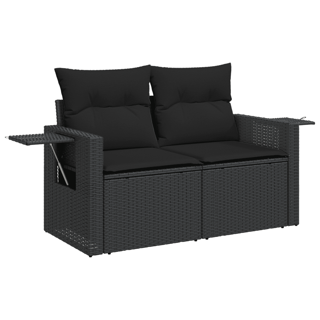 sofasæt til haven 8 dele med hynder polyrattan sort