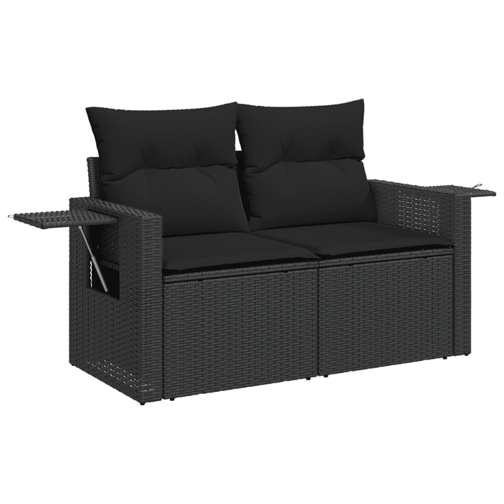 sofasæt til haven 8 dele med hynder polyrattan sort