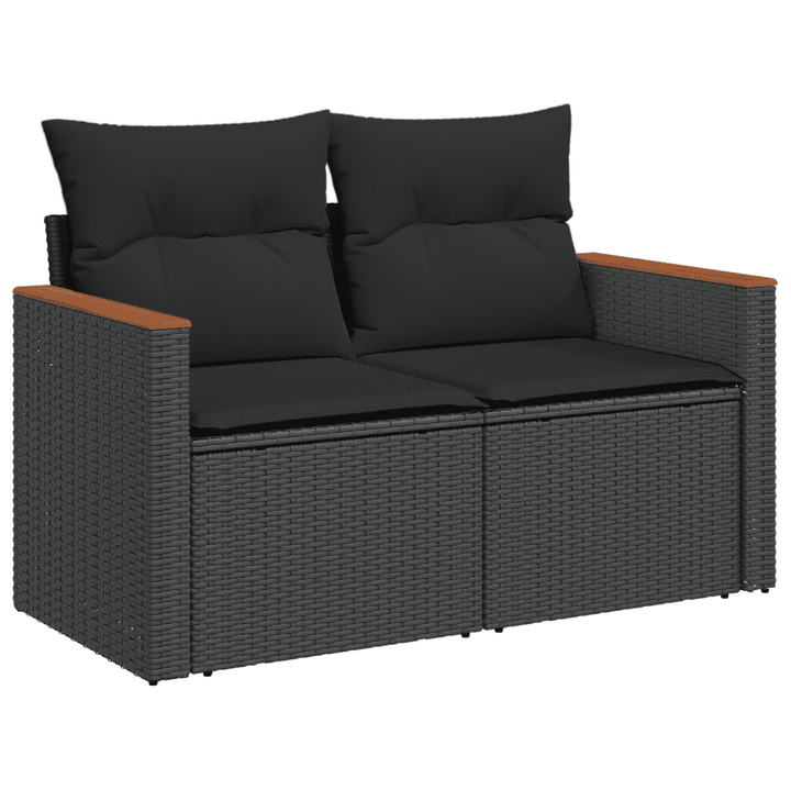sofasæt til haven 10 dele med hynder polyrattan sort