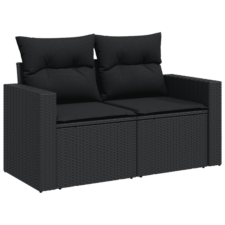 sofasæt til haven 10 dele med hynder polyrattan sort