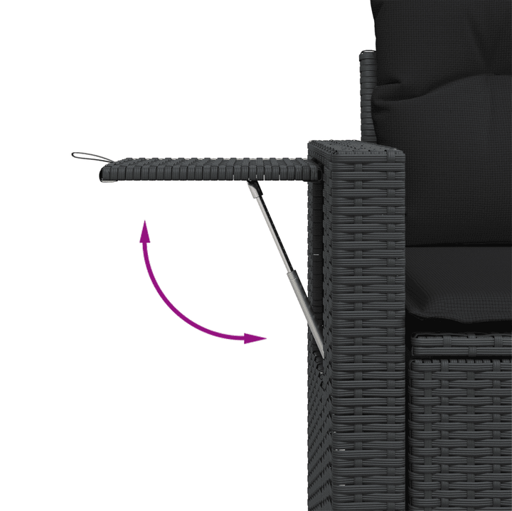 sofasæt til haven 12 dele med hynder polyrattan sort
