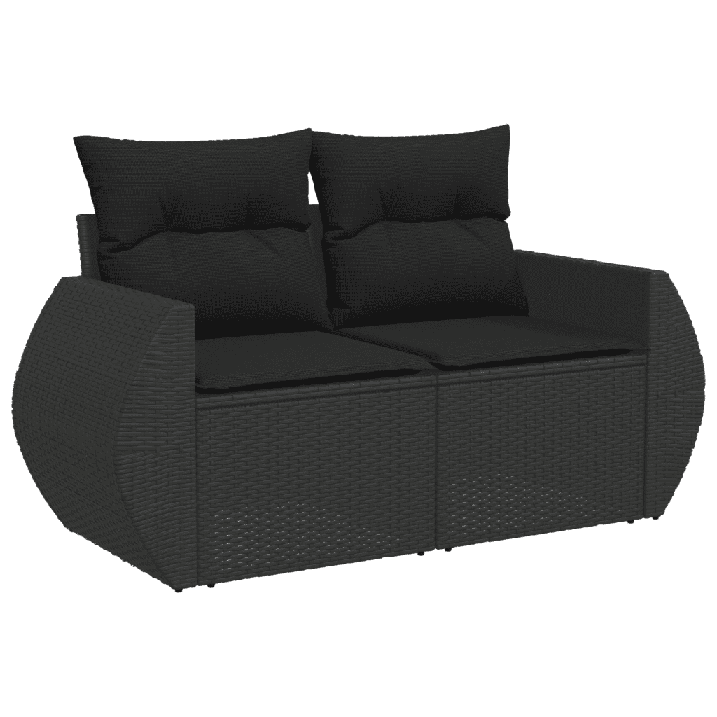 sofasæt til haven 10 dele med hynder polyrattan sort