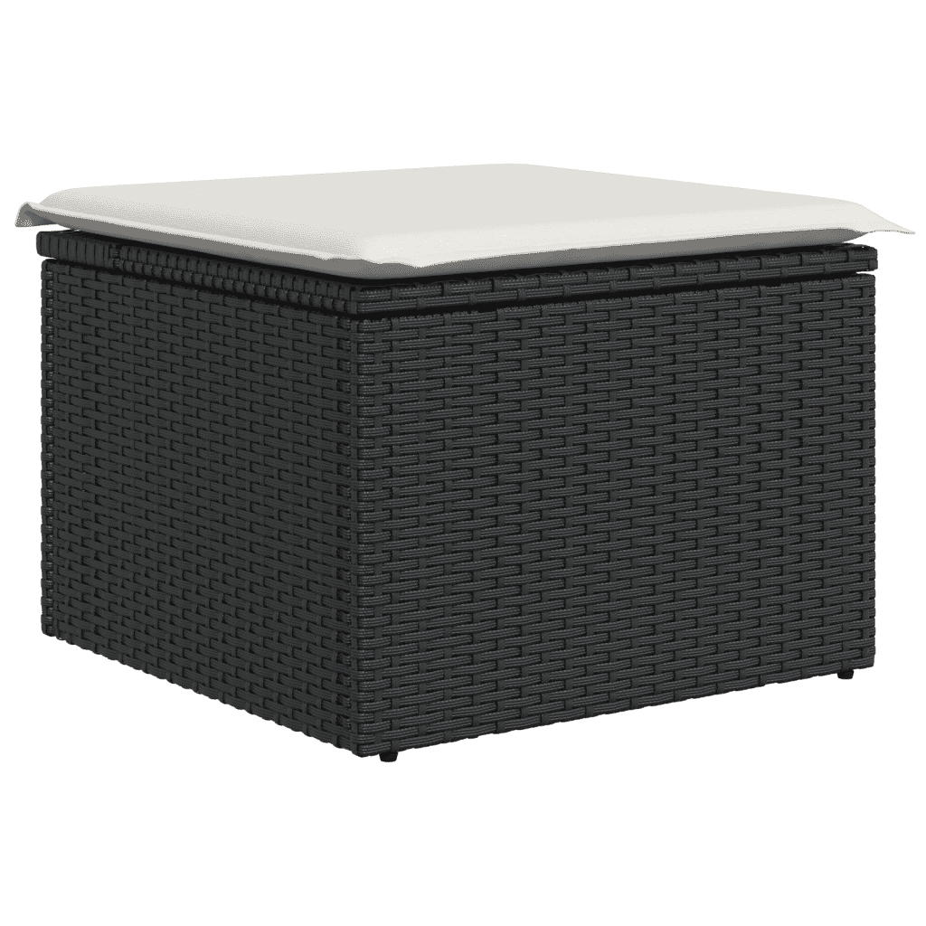 sofasæt til haven 5 dele med hynder polyrattan sort
