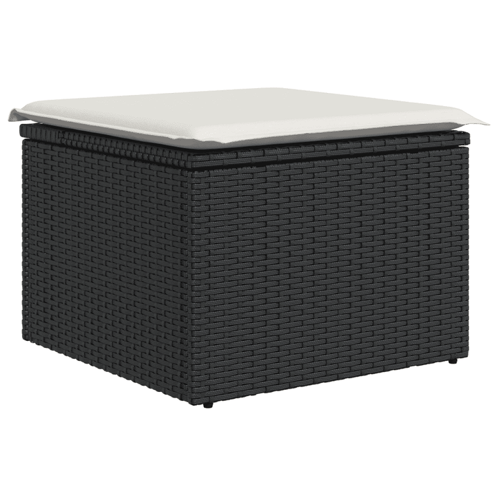 sofasæt til haven 6 dele med hynder polyrattan sort