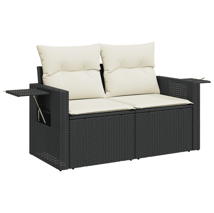 sofasæt til haven 9 dele med hynder polyrattan sort