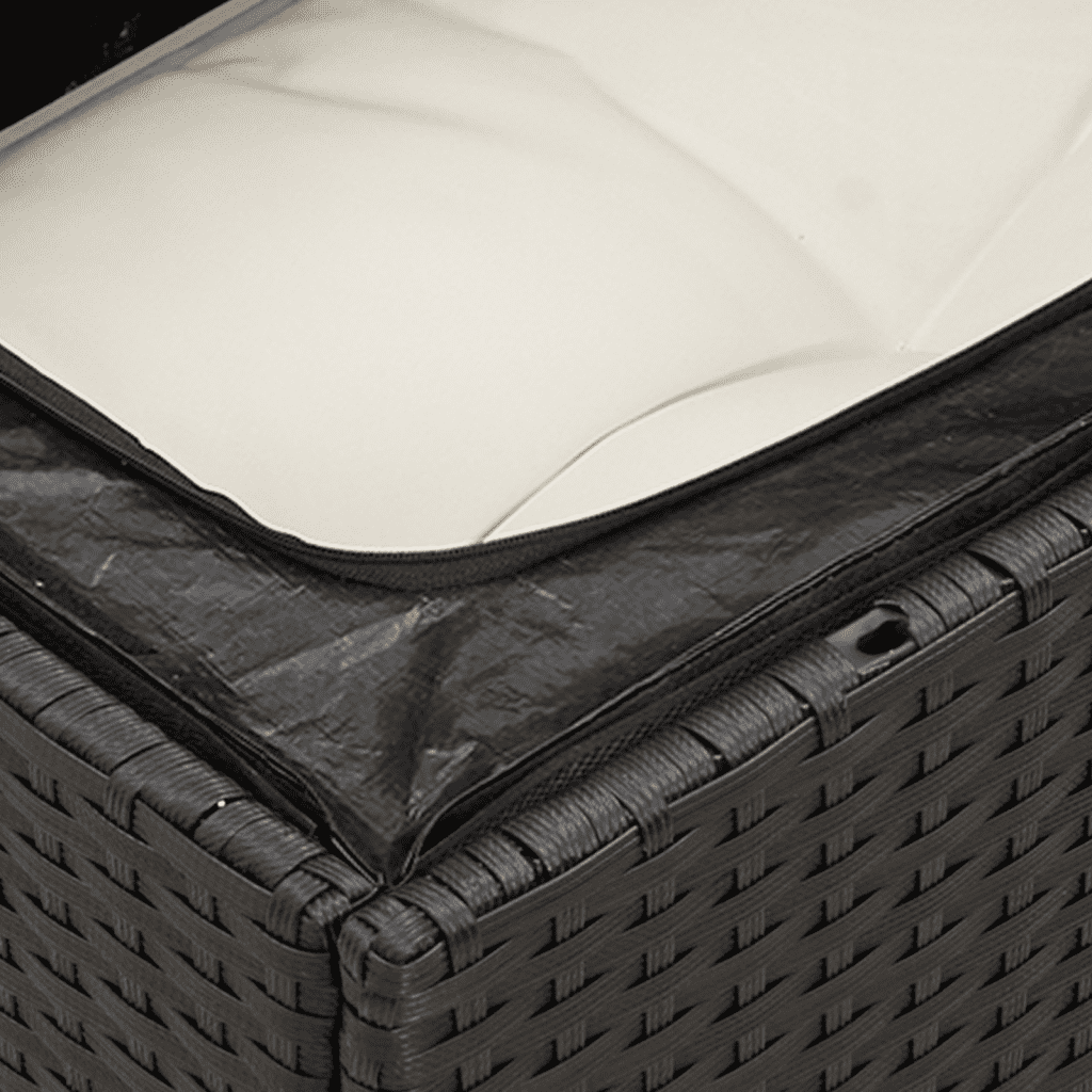 sofasæt til haven 5 dele med hynder polyrattan sort