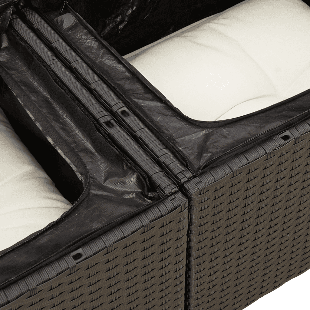 sofasæt til haven 8 dele med hynder polyrattan sort