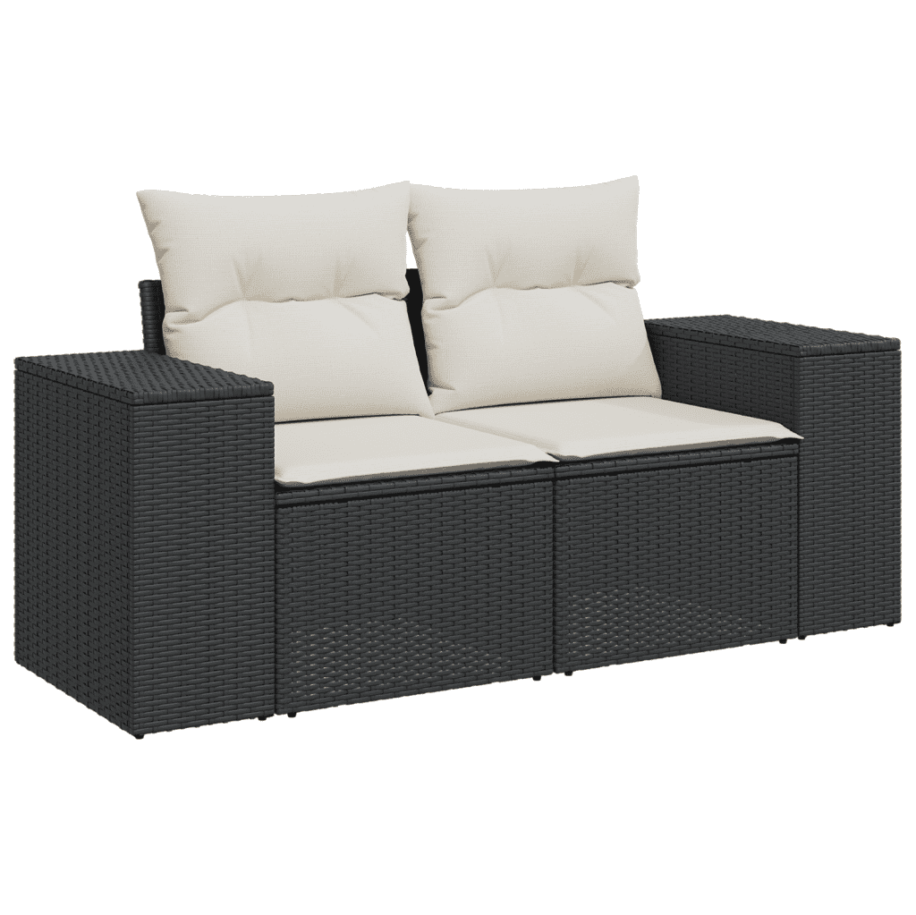 sofasæt til haven 8 dele med hynder polyrattan sort