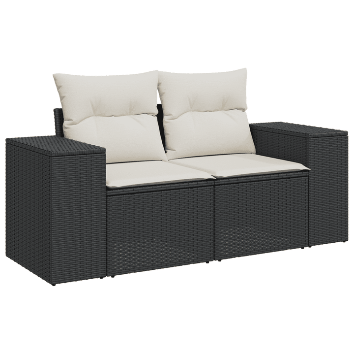 sofasæt til haven 8 dele med hynder polyrattan sort