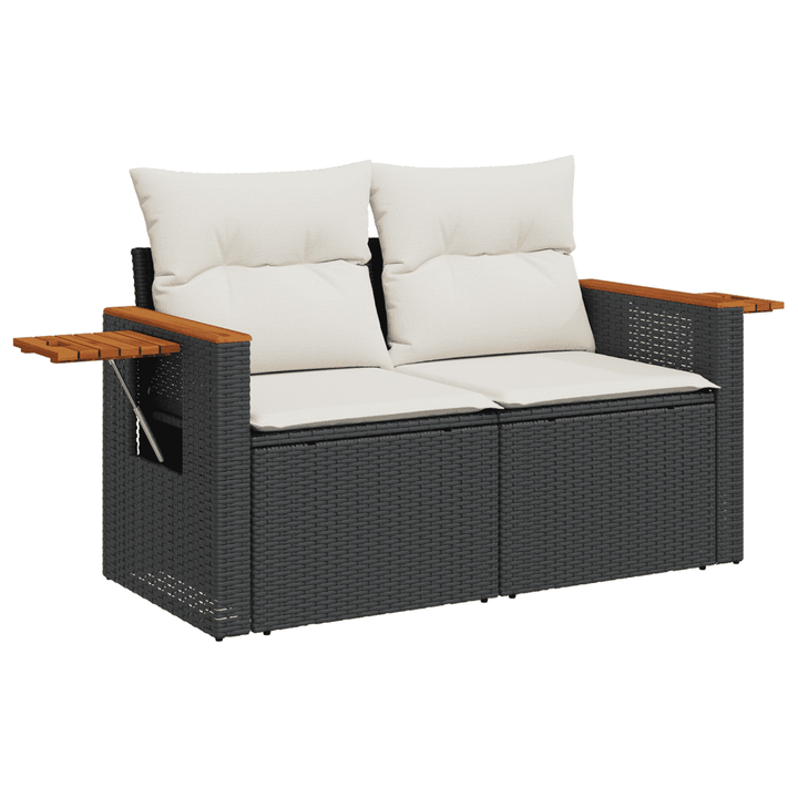 sofasæt til haven 10 dele med hynder polyrattan sort