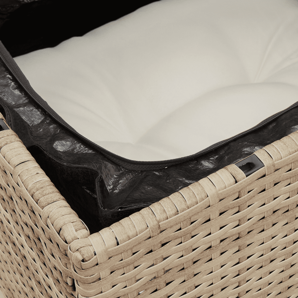 sofasæt til haven 7 dele med hynder polyrattan beige