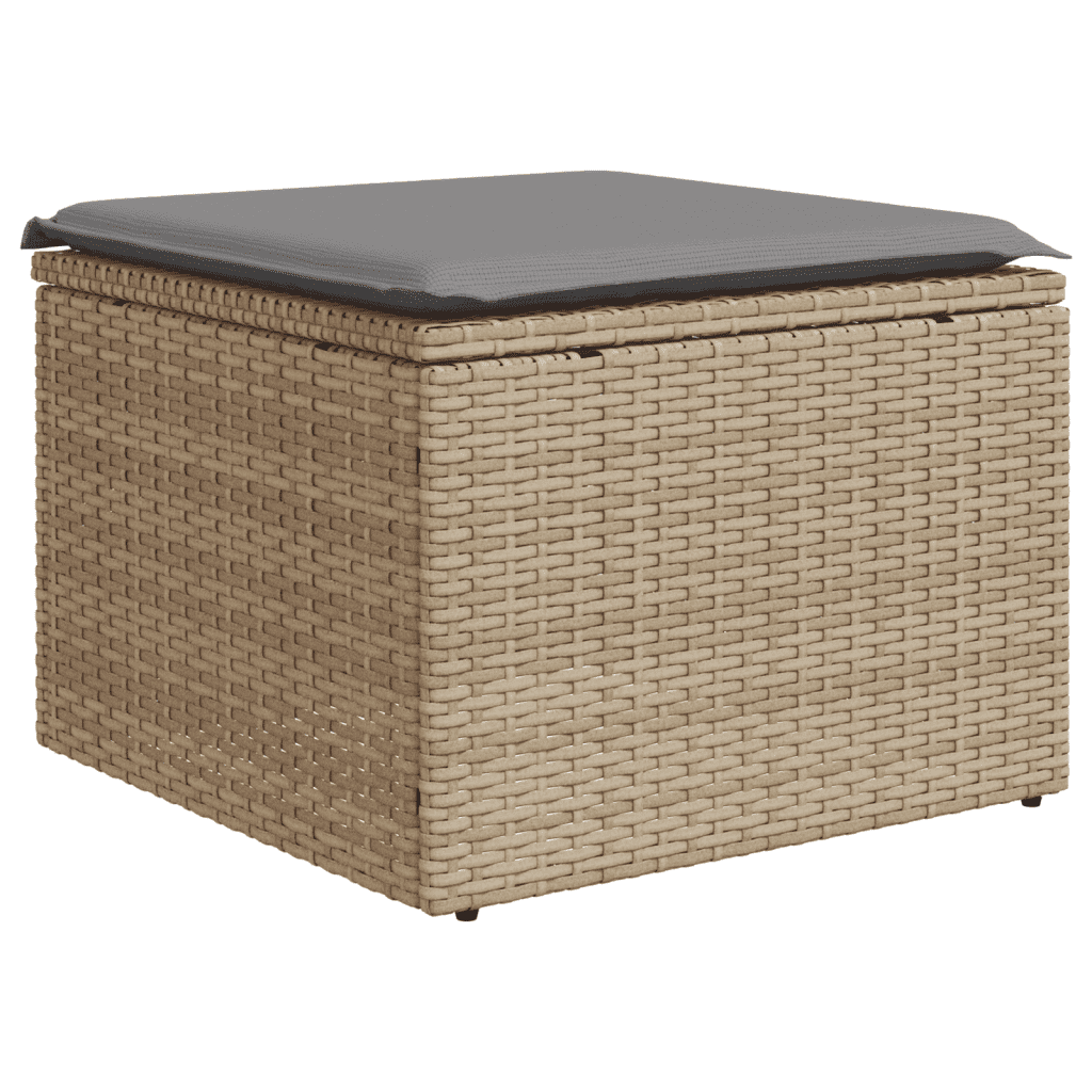 sofasæt til haven 10 dele med hynder polyrattan beige