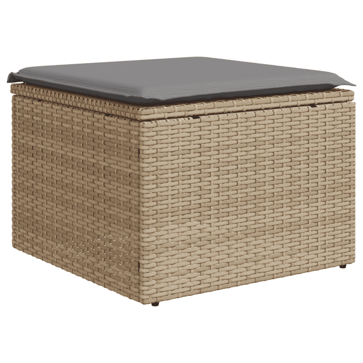 sofasæt til haven 10 dele med hynder polyrattan beige