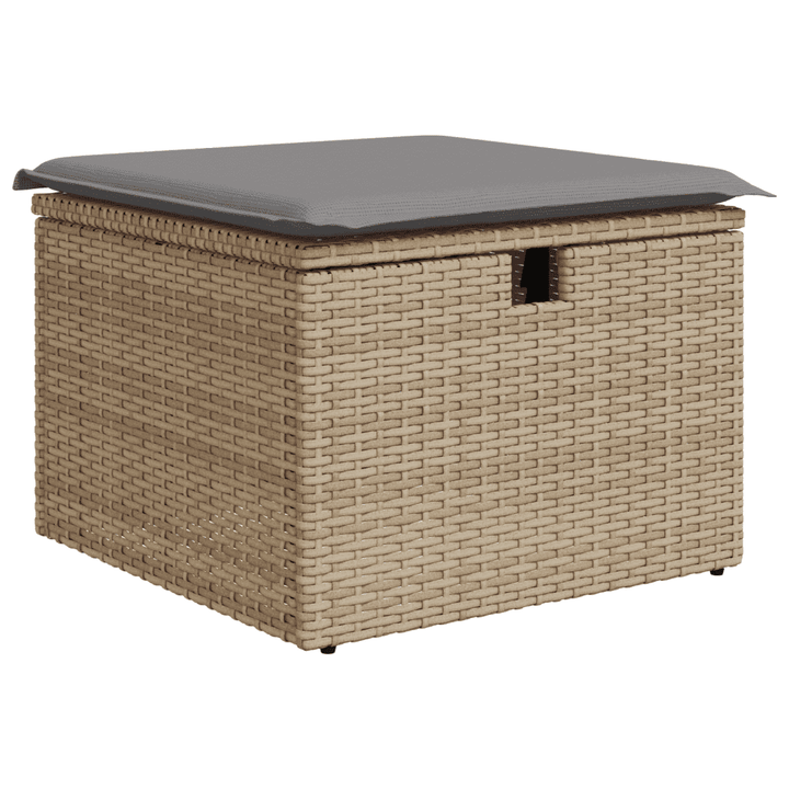 spisebordssæt til haven 9 dele med hynder polyrattan beige