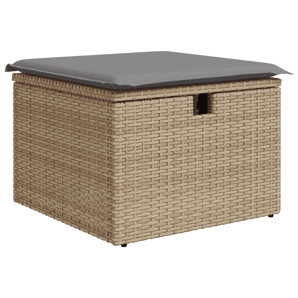 sofasæt til haven 9 dele med hynder polyrattan beige