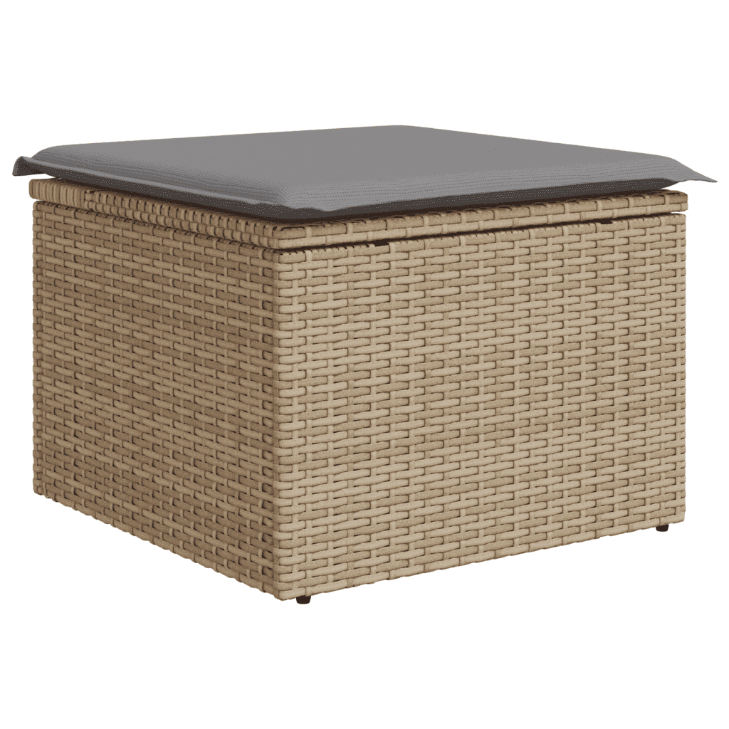 havesofasæt 11 dele med hynder polyrattan beige