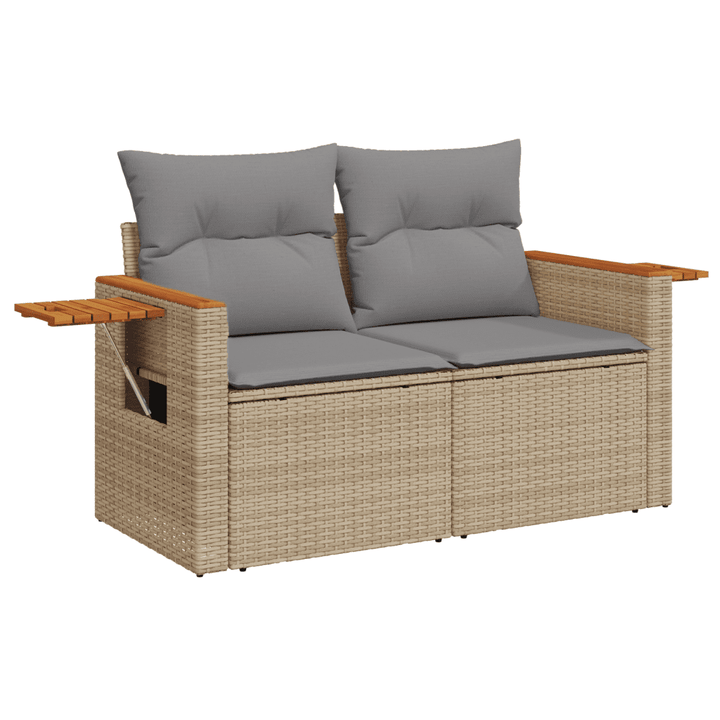 sofasæt til haven 6 dele med hynder polyrattan beige