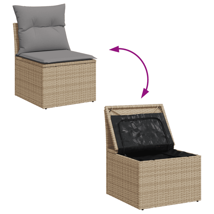 sofasæt til haven 12 dele med hynder polyrattan beige