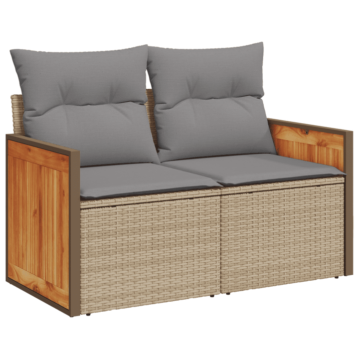 sofasæt til haven 7 dele med hynder polyrattan beige