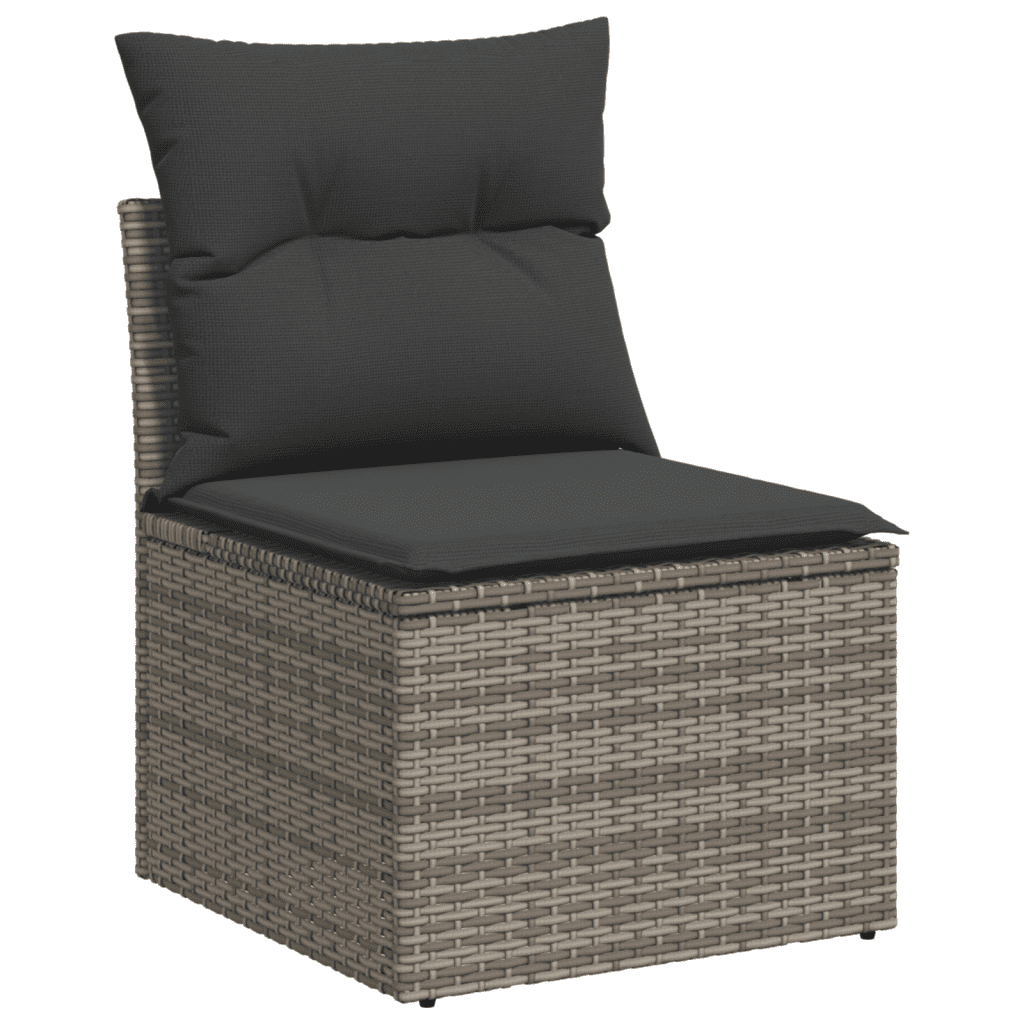 sofasæt til haven 8 dele med hynder polyrattan grå