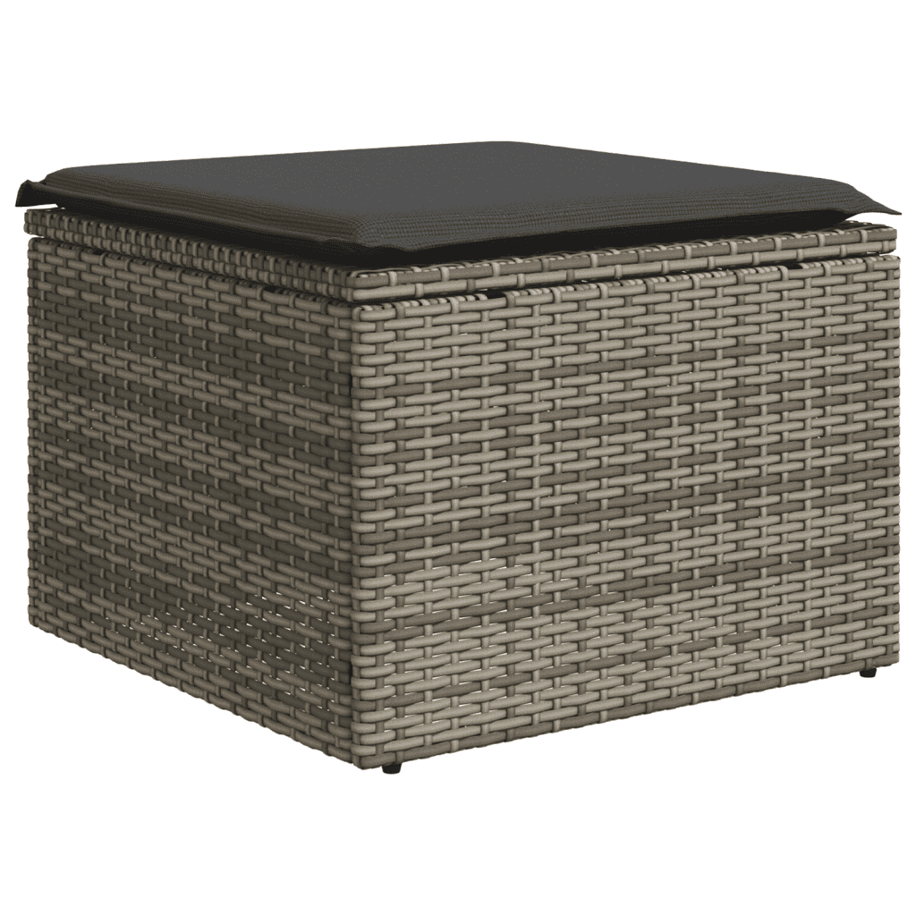 sofasæt til haven 10 dele med hynder polyrattan grå