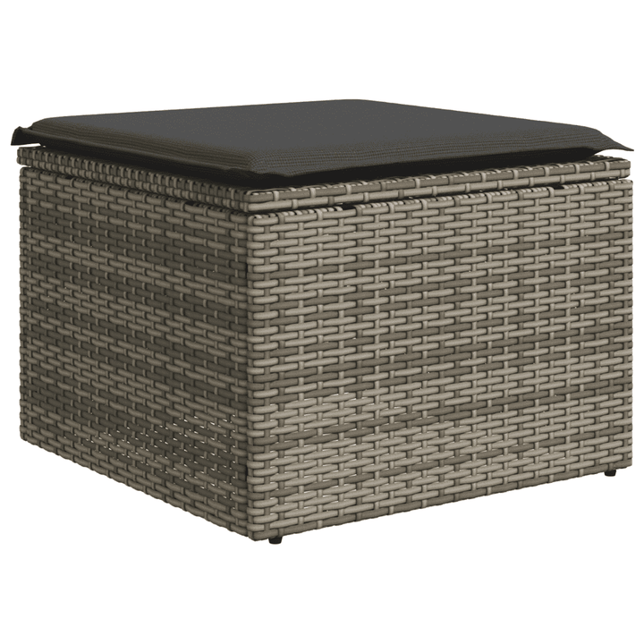 sofasæt til haven 10 dele med hynder polyrattan grå