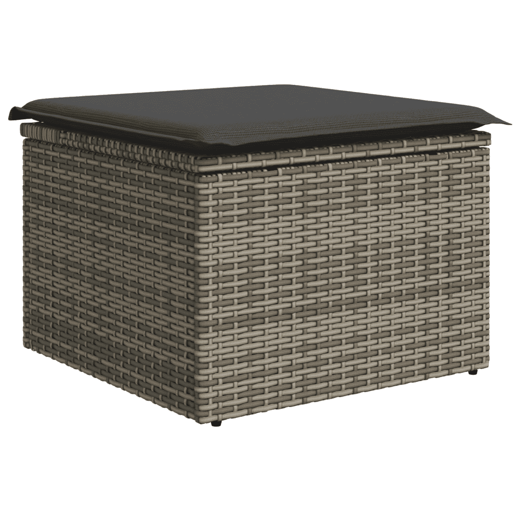 sofasæt til haven 12 dele med hynder polyrattan grå