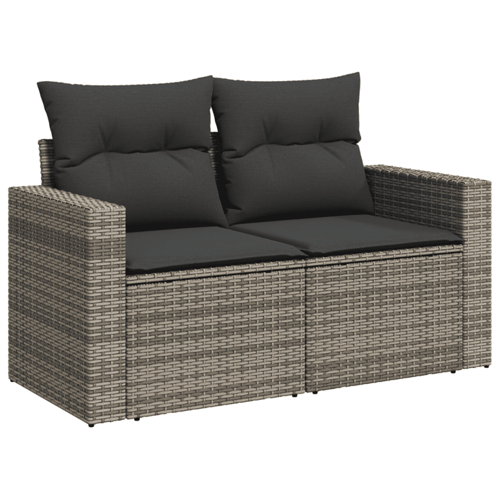sofasæt til haven 8 dele med hynder polyrattan grå