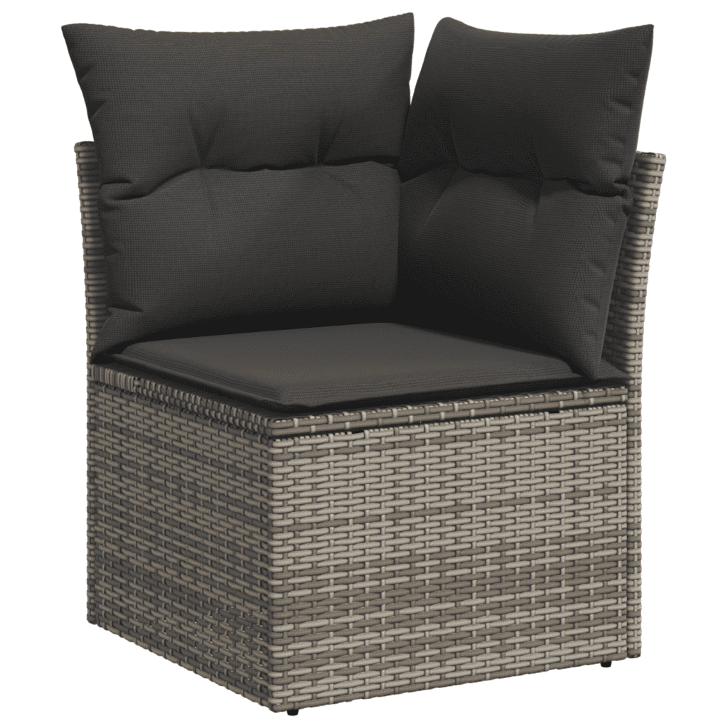 sofasæt til haven 10 dele med hynder polyrattan grå