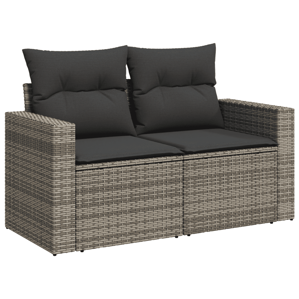 sofasæt til haven 8 dele med hynder polyrattan grå