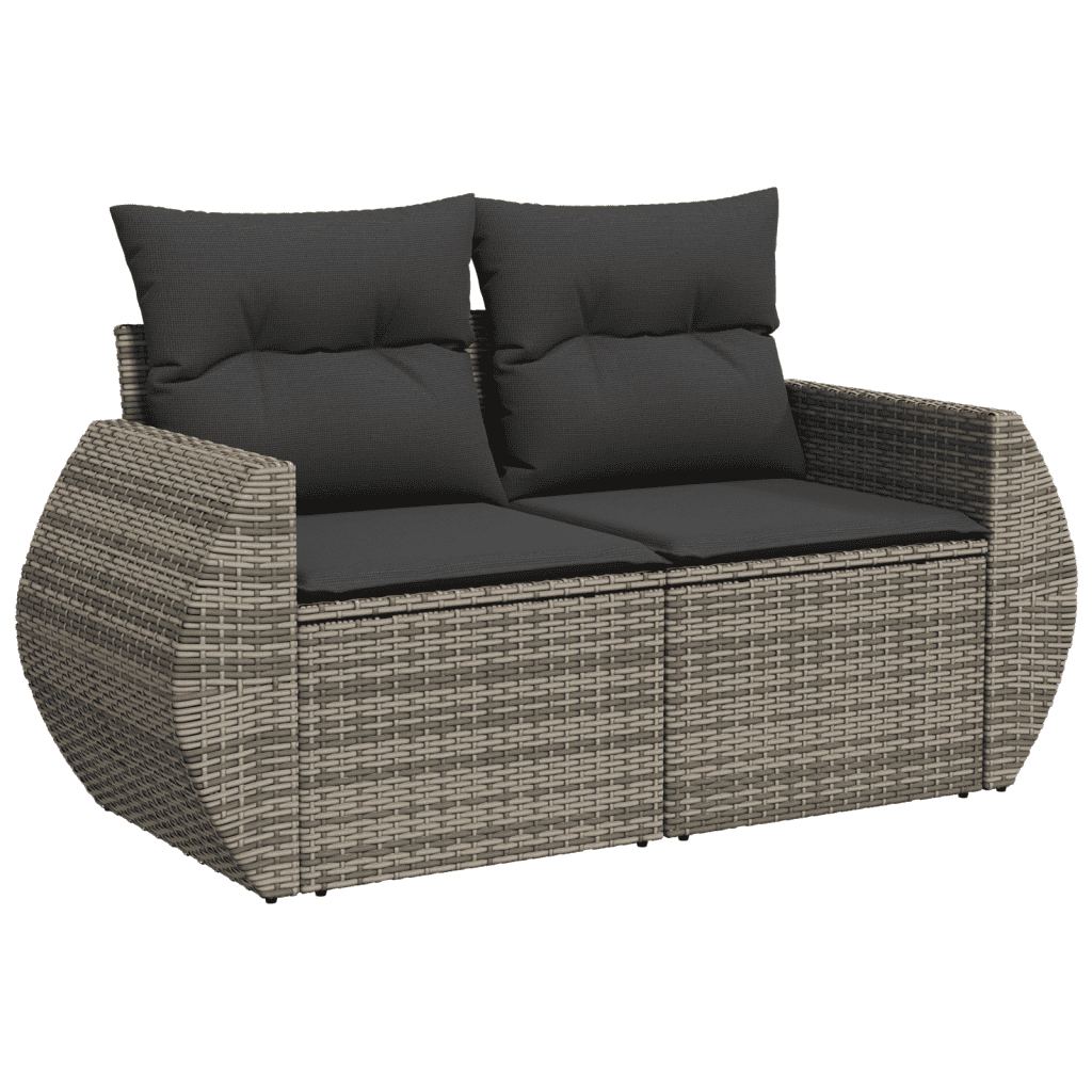 sofasæt til haven 10 dele med hynder polyrattan grå