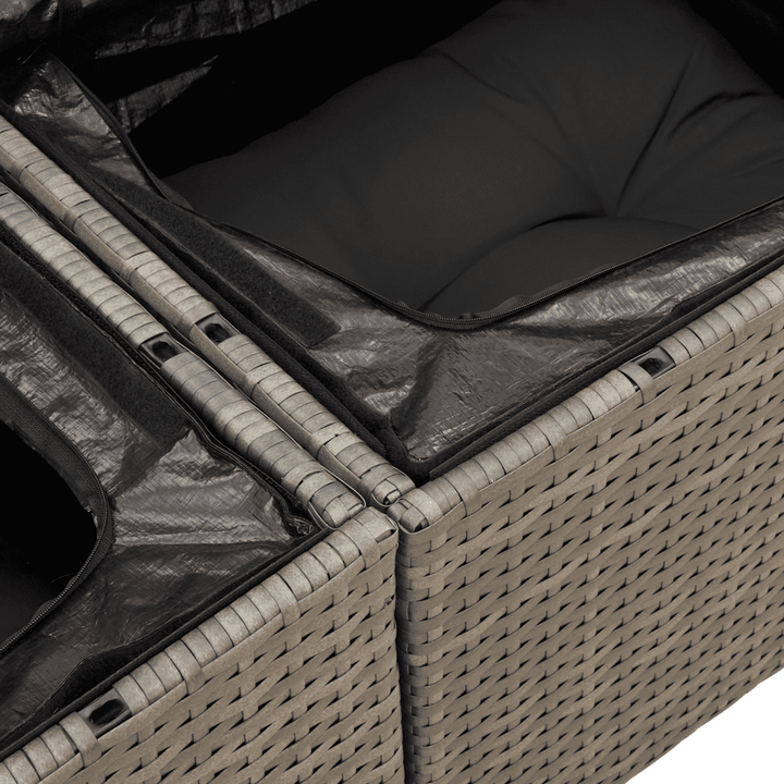 sofasæt til haven 13 dele med hynder polyrattan grå