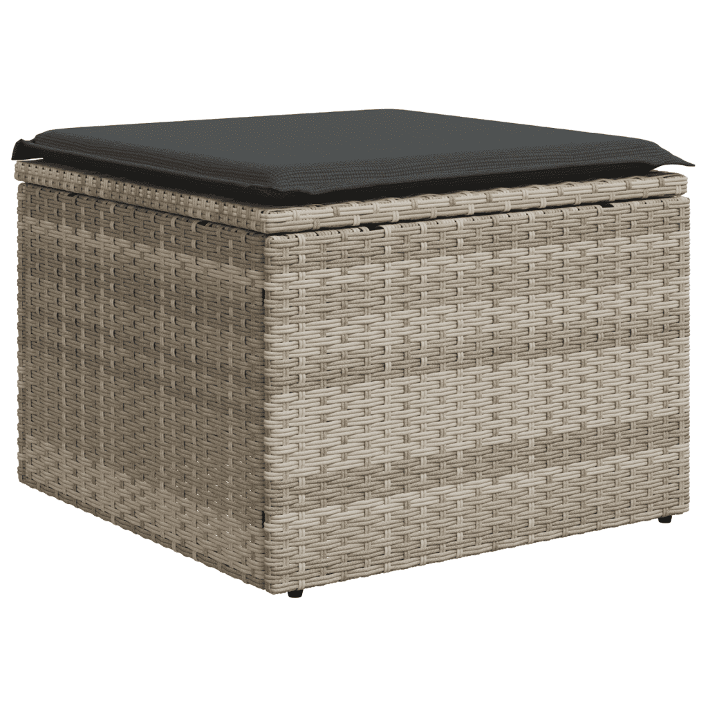 sofasæt til haven 9 dele med hynder polyrattan lysegrå