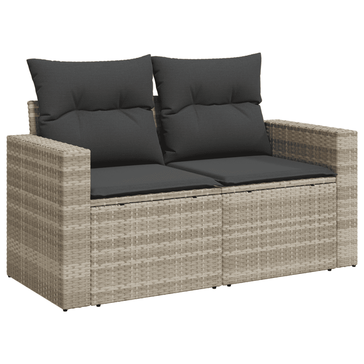 sofasæt til haven 7 dele med hynder polyrattan lysegrå