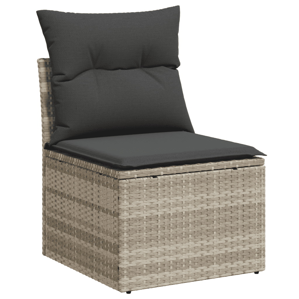 sofasæt til haven 7 dele med hynder polyrattan lysegrå