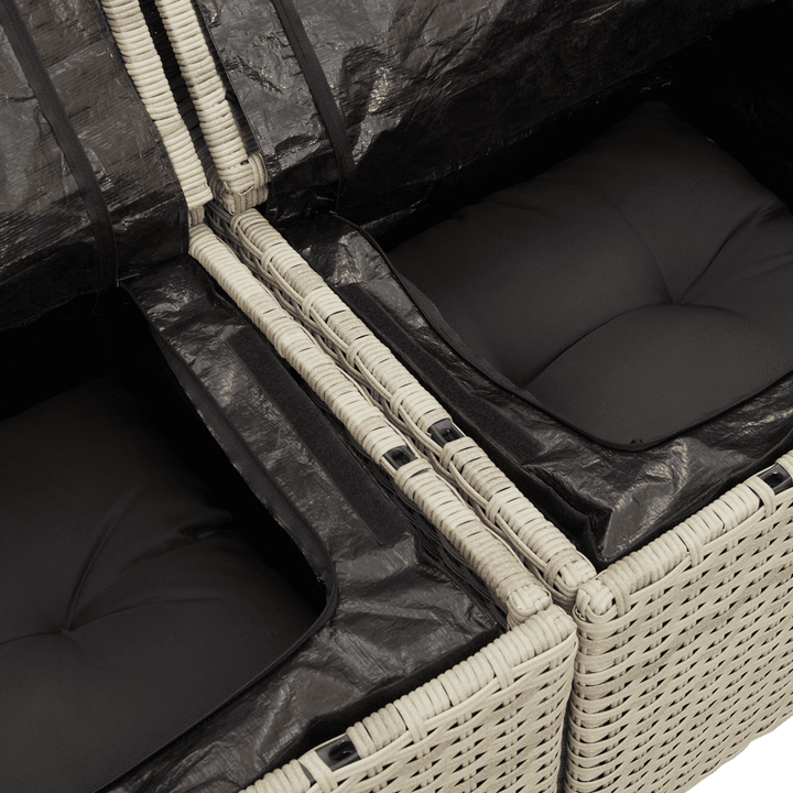 sofasæt til haven 7 dele med hynder polyrattan lysegrå