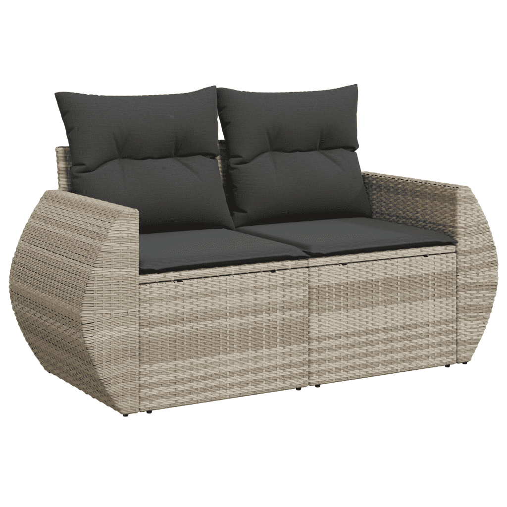 sofasæt til haven 10 dele med hynder polyrattan lysegrå
