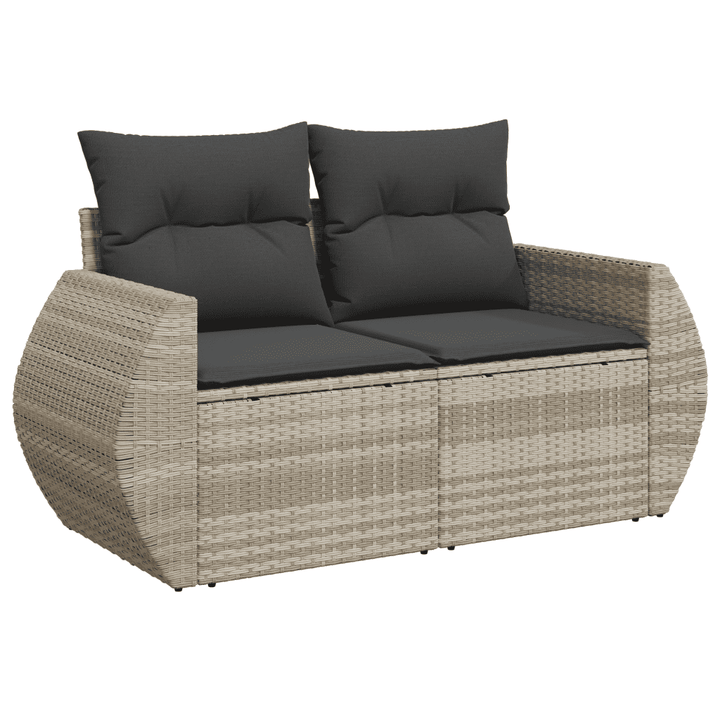 sofasæt til haven 7 dele med hynder polyrattan lysegrå