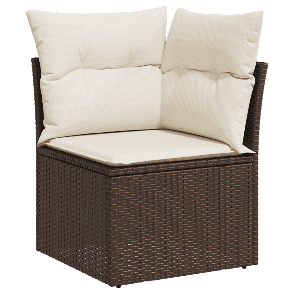 sofasæt til haven 13 dele med hynder polyrattan brun