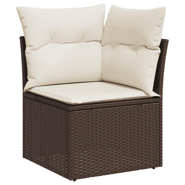 sofasæt til haven 13 dele med hynder polyrattan brun