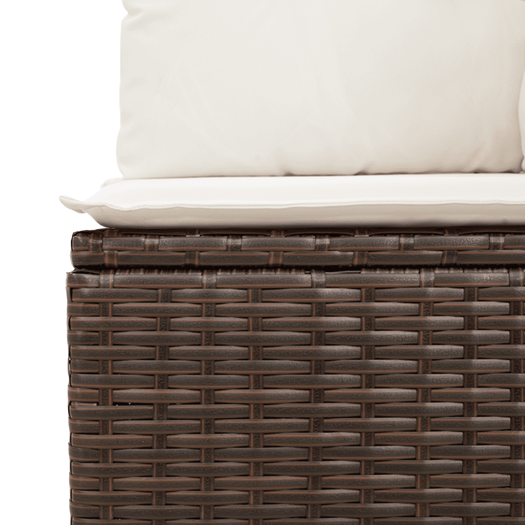 sofasæt til haven 14 dele med hynder polyrattan brun