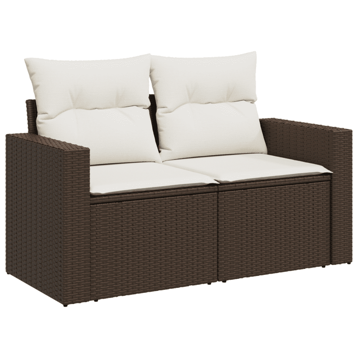 sofasæt til haven 10 dele med hynder polyrattan brun