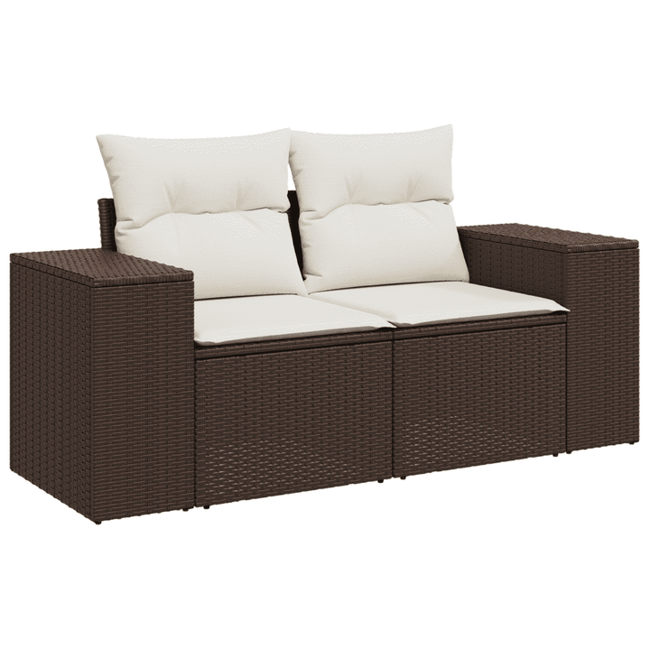 sofasæt til haven 10 dele med hynder polyrattan brun