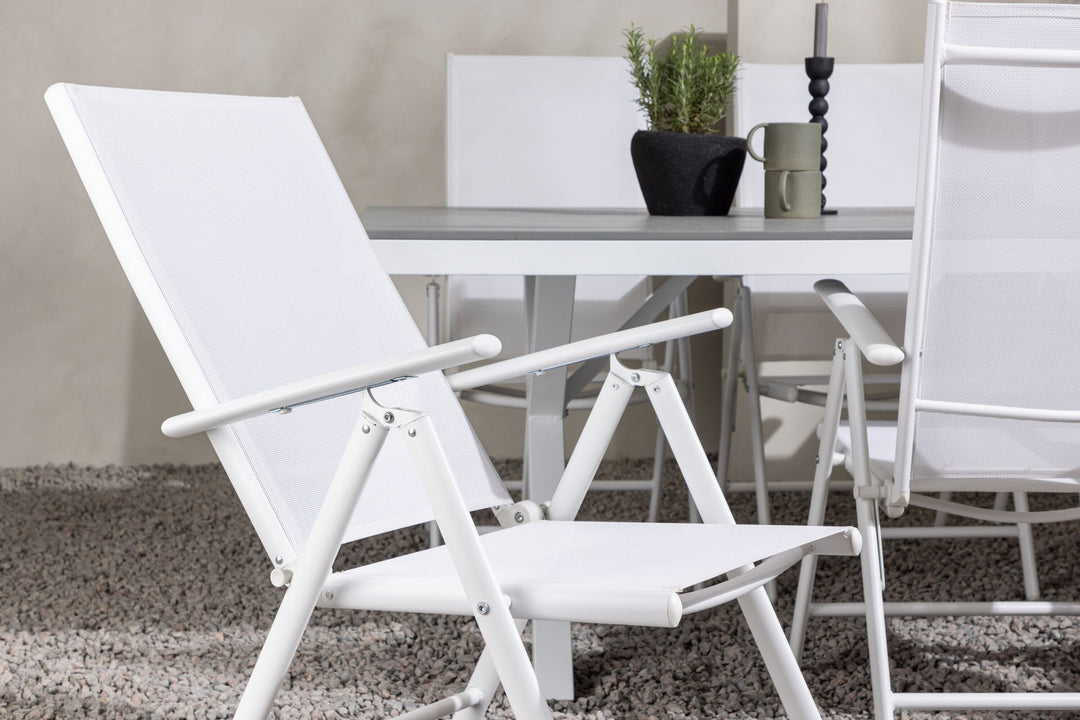 Venture Home Garcia Diningtable Alumnium - White / Light Grey Aintwood / Rectangular 100*200* +Break Diningchair Alumnium - White / Textilene _6