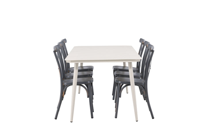 Venture Home Lina Dining Table - Beige - 200*90 +Tablas Diningchair Aluminium - Black / _6