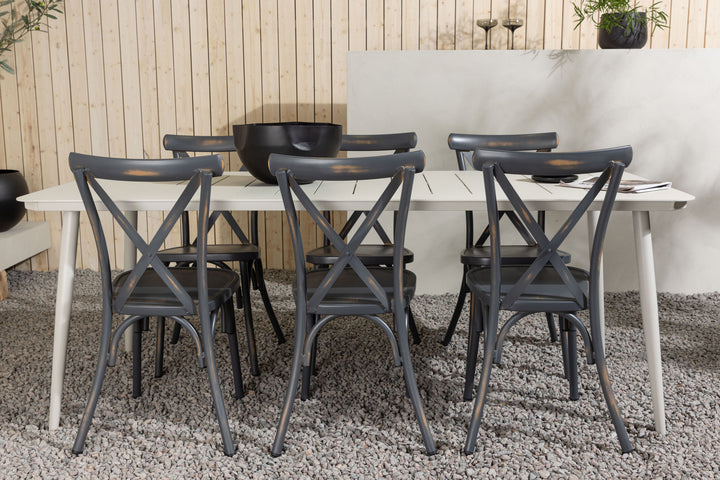 Venture Home Lina Dining Table - Beige - 200*90 +Tablas Diningchair Aluminium - Black / _6