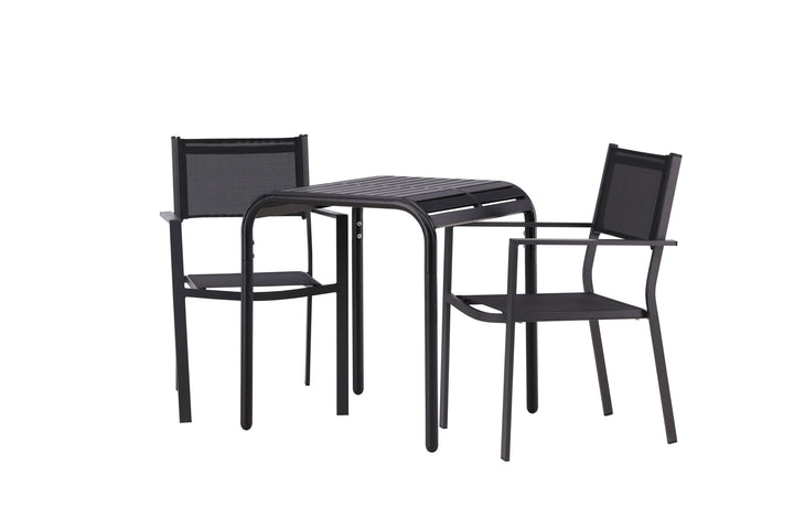 Venture Home Borneo Cafetable Aluminium - Black / Kvadrat 70*70* +Copacabana Stacking Chair - Black/Black - Ersätter 4131-408 _2
