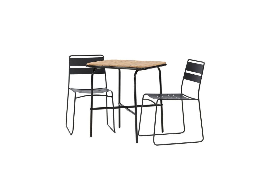 Venture Home Holmbeck Cafetable Steel - Black / Rectangular 55*70*74 +Lina Dining Chair - Black _2