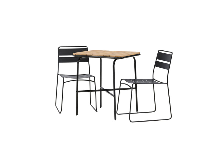 Venture Home Holmbeck Cafetable Steel - Black / Rectangular 55*70*74 +Lina Dining Chair - Black _2