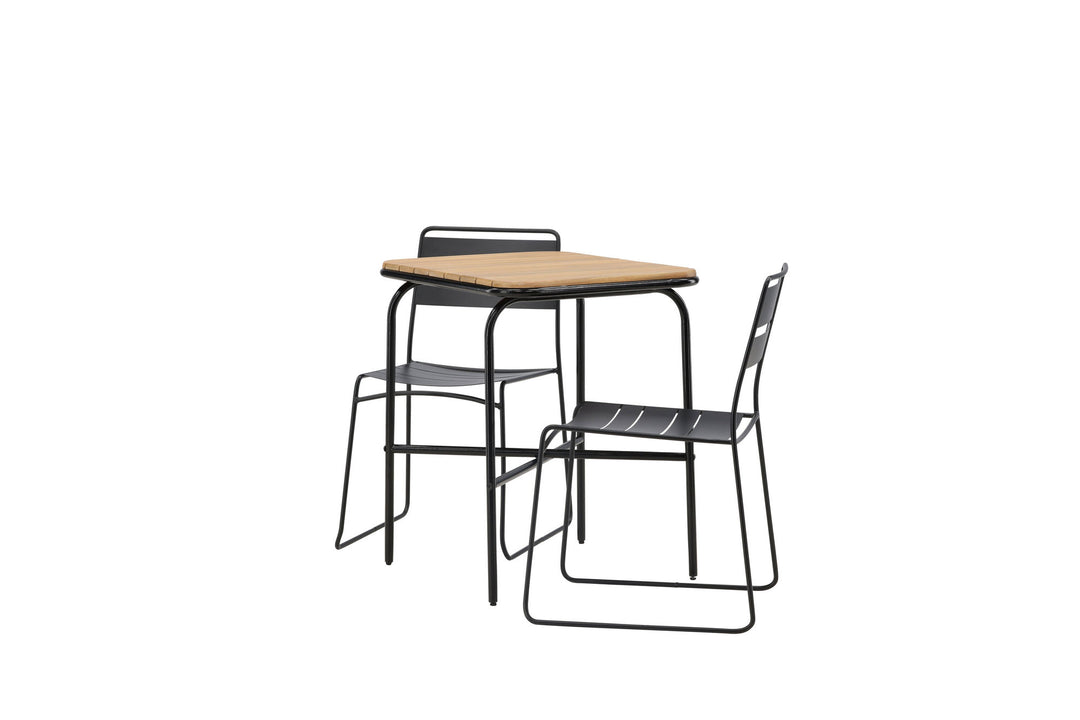 Venture Home Holmbeck Cafetable Steel - Black / Rectangular 55*70*74 +Lina Dining Chair - Black _2